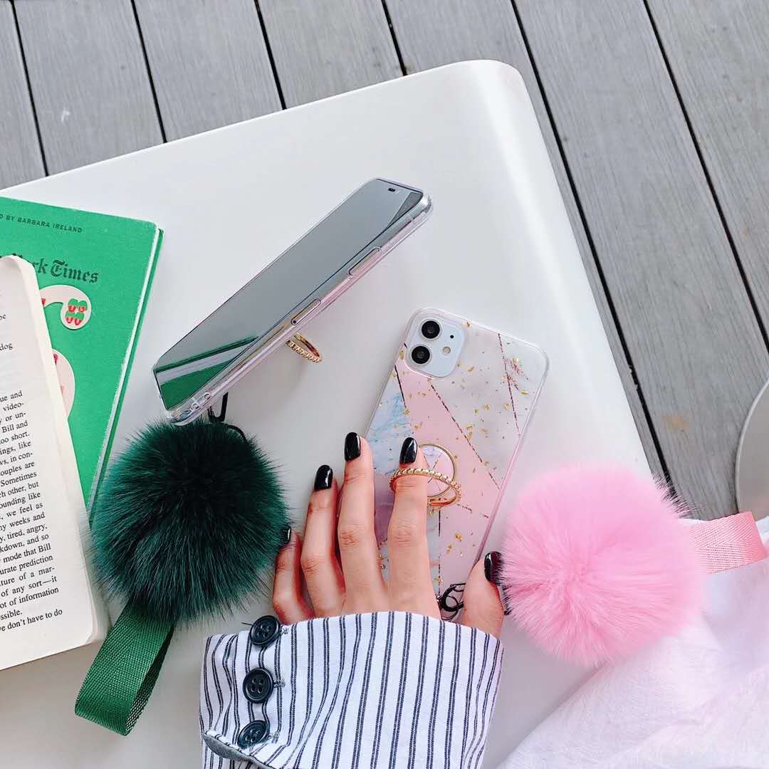 Gold foil  hair ball phone case