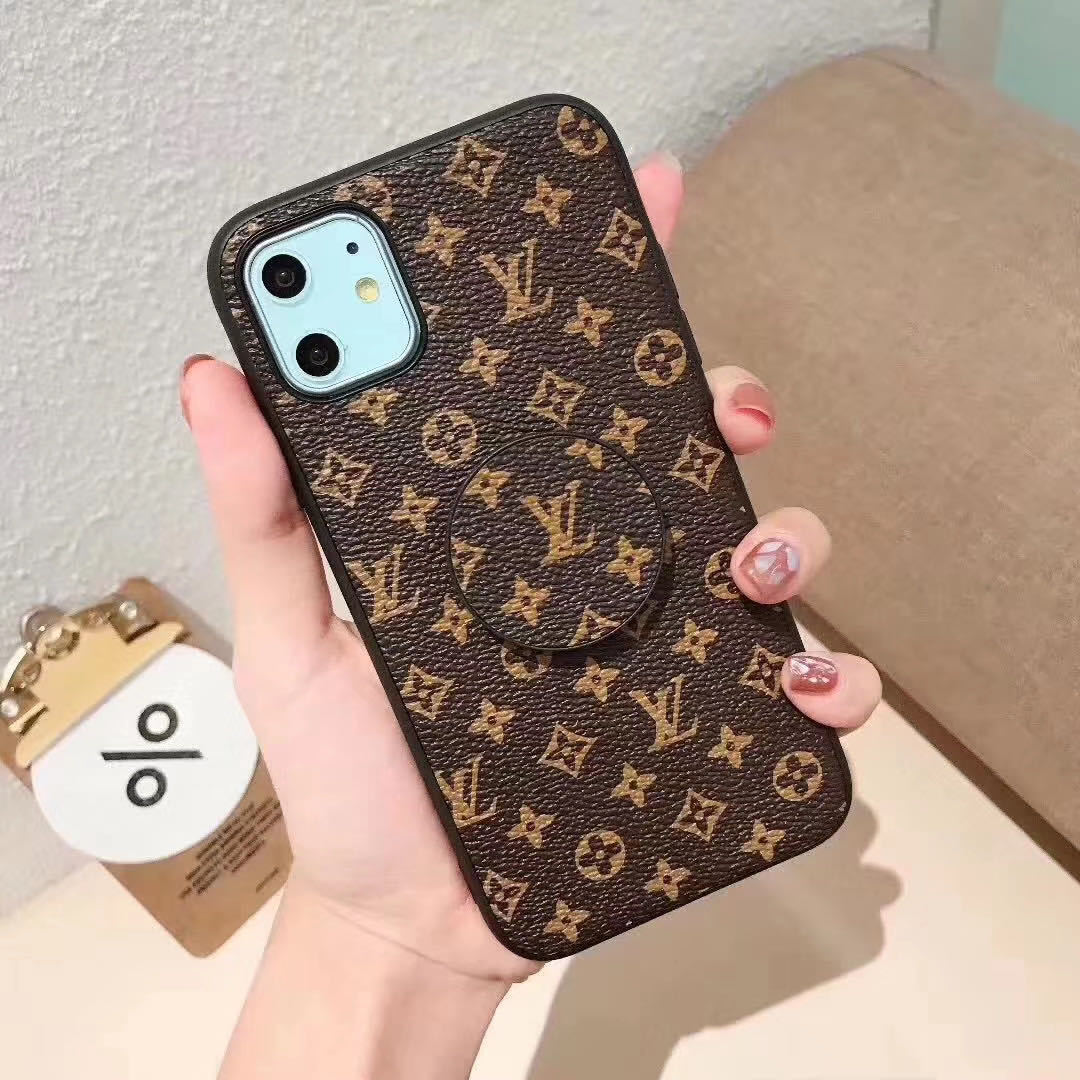 Retro leather stand phone case