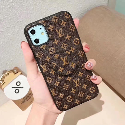 Retro leather stand phone case