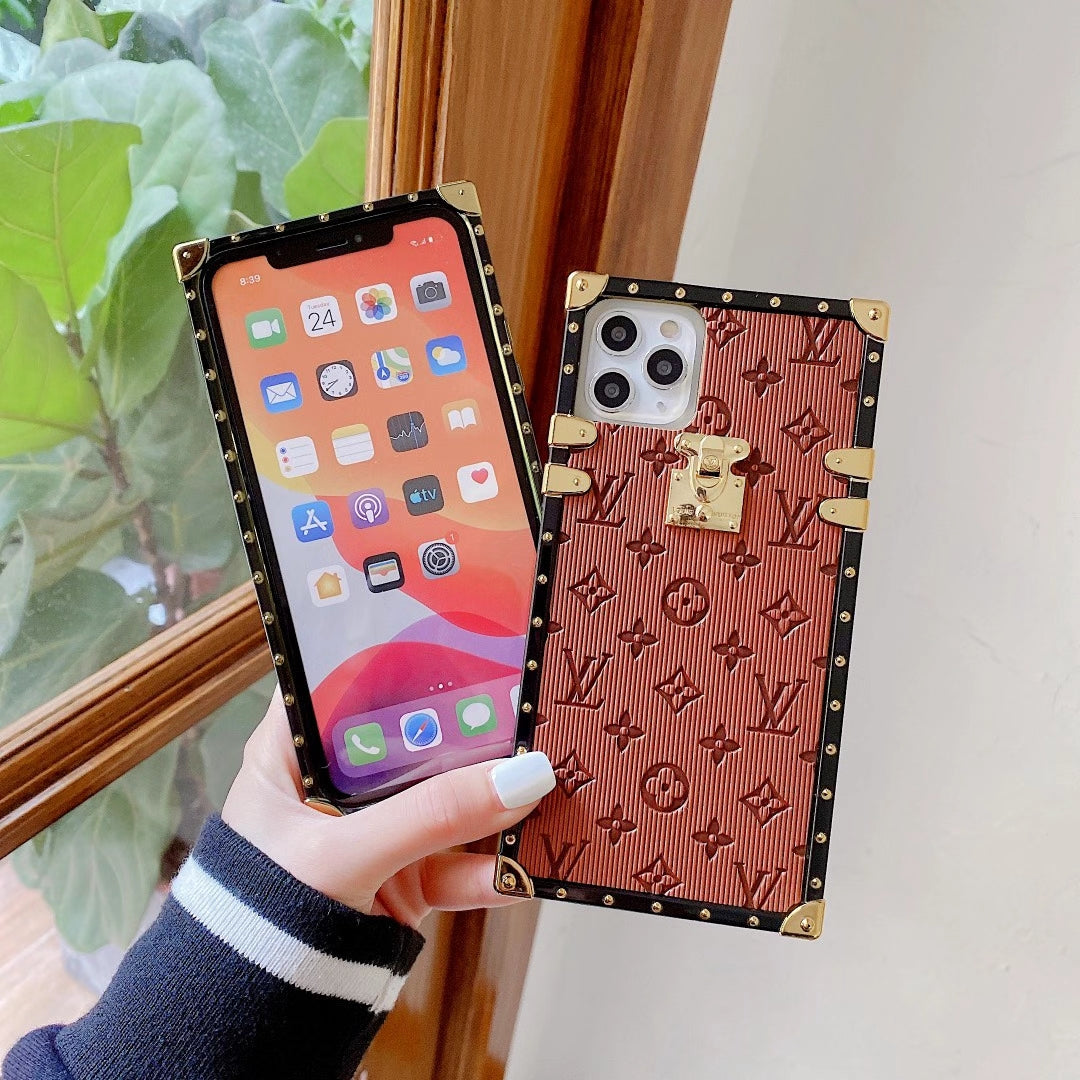 Vintage embossed square phone case
