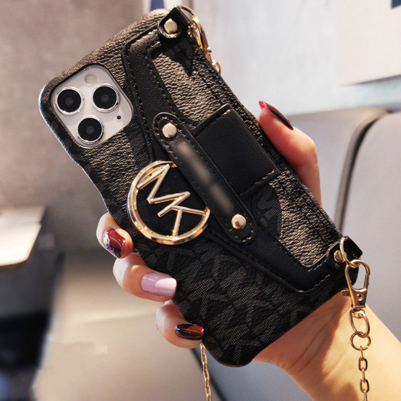 Diagonal chain card case phone case