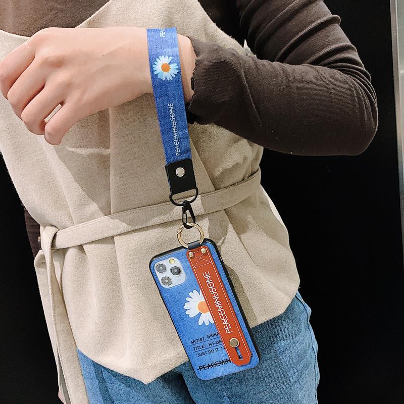 Small Daisy  Denim Wristband Phone Case - LVCASE
