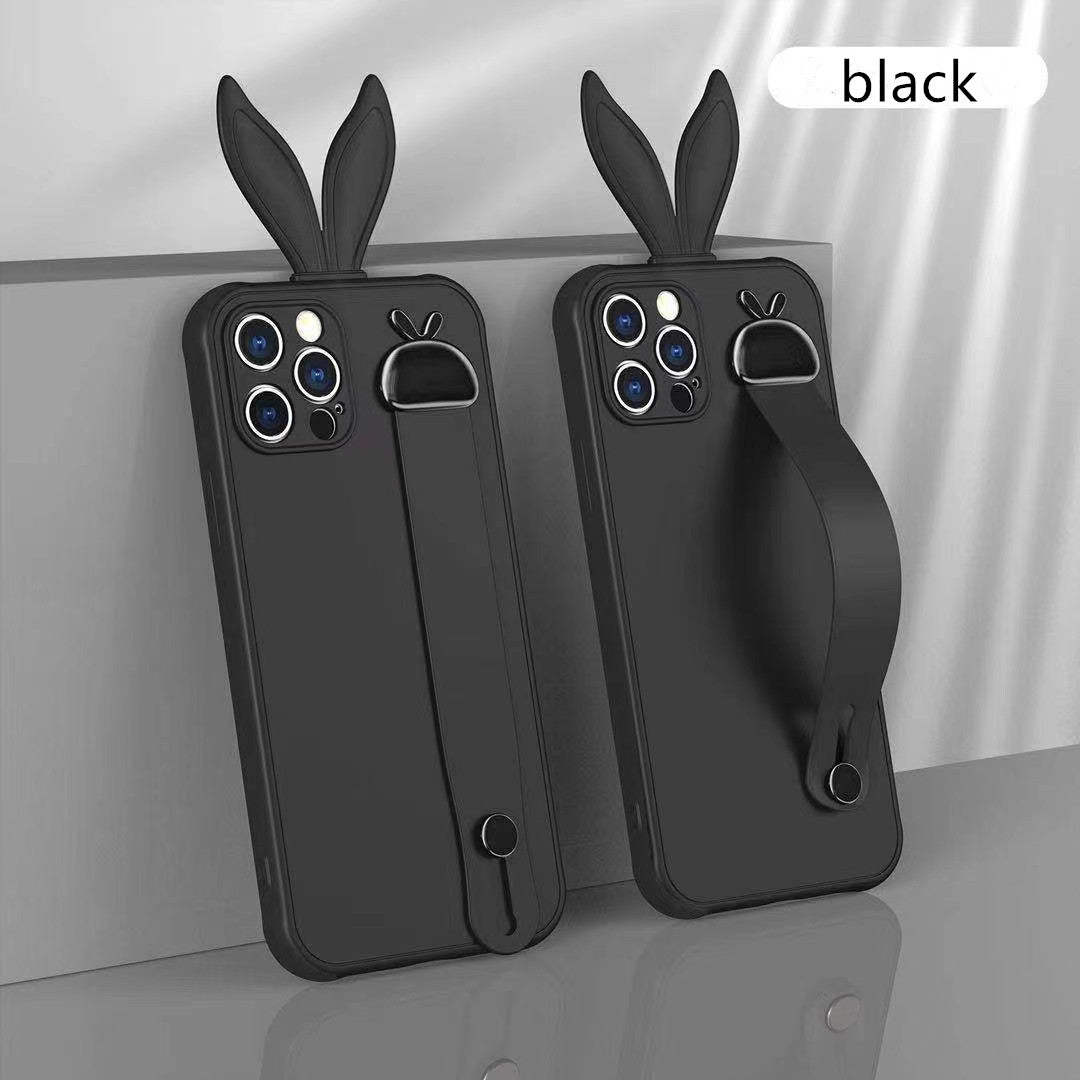 Rabbit ear silicone wristband phone case