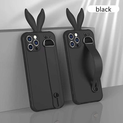 Rabbit ear silicone wristband phone case