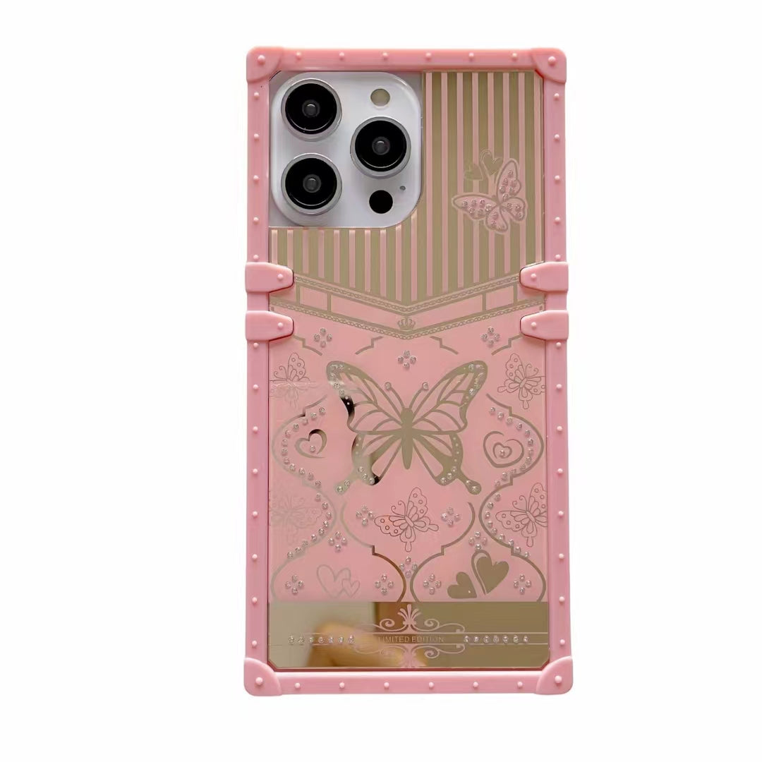 Luxury  butterfly Square Phone Case for iPhone