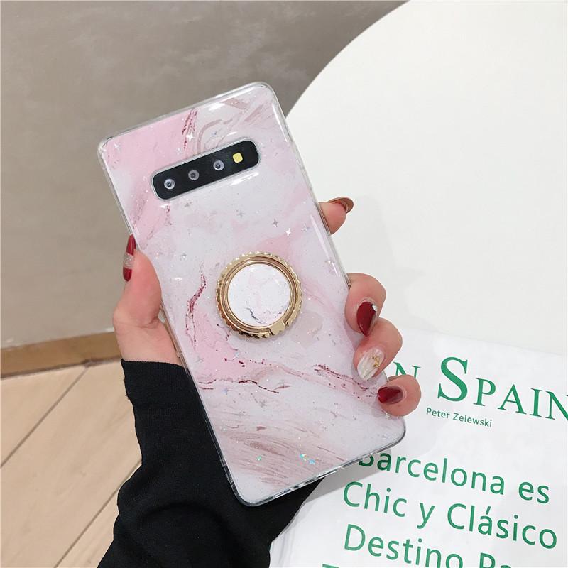 Gold Leaf Marble Bracket Soft Phone Case - LVCASE