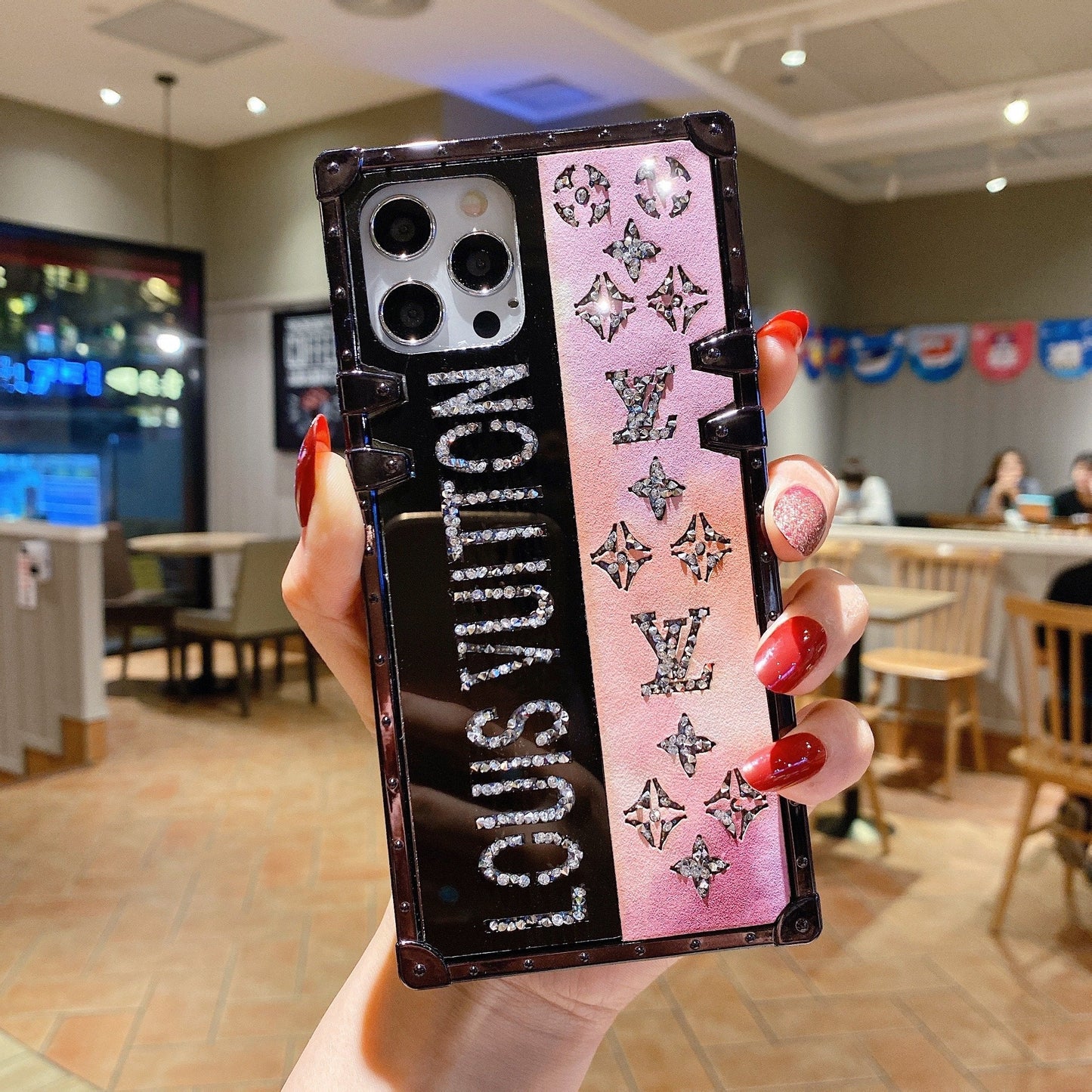 Colorful sparkling diamond mirror phone case for iphone