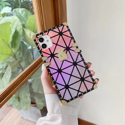 Luxury rhombic laser phone case