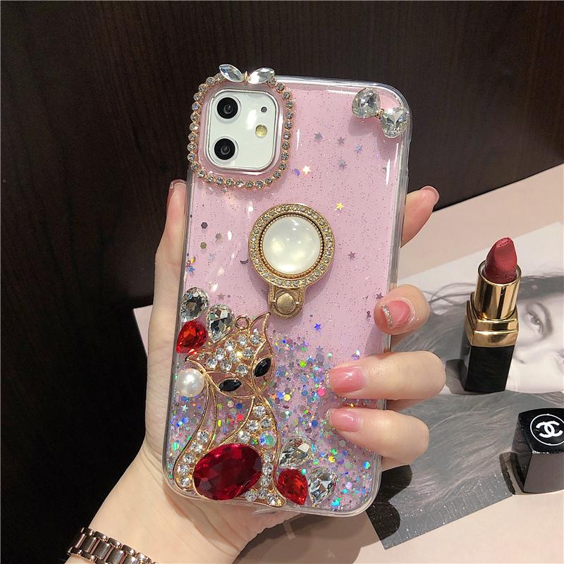New Soft Silicone Rhinestone Bracket Mobile Phone Case - LVCASE