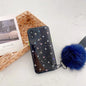 Gold foil love hair ball phone case