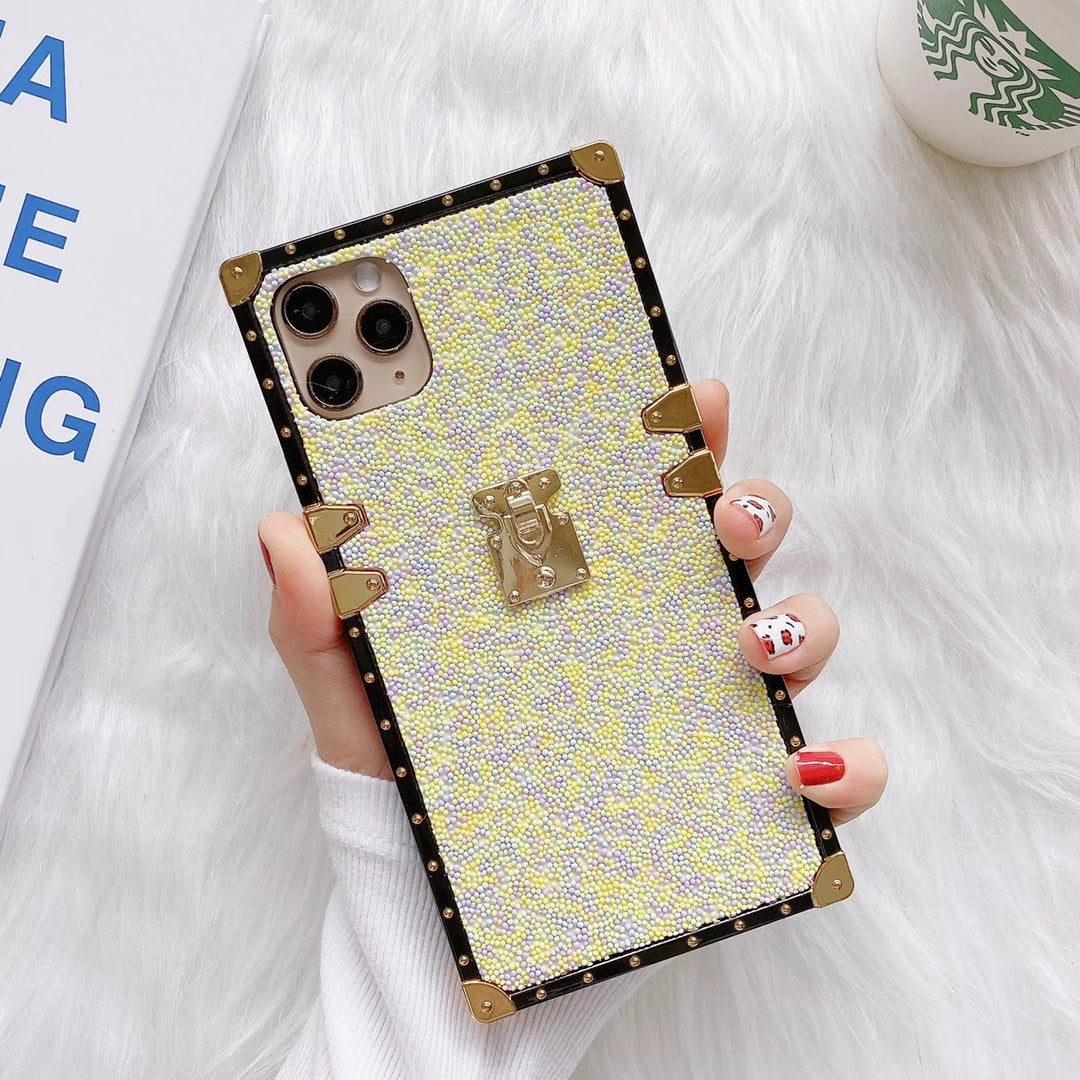 Fashion color beads square phone case for Samsung