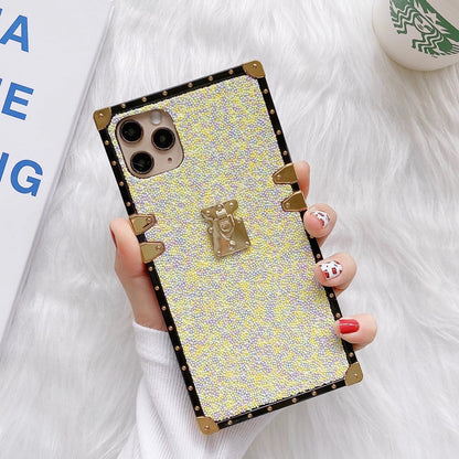 Fashion color beads square phone case for Samsung