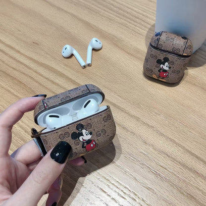Retro Mickey Mouse leather Airpods case