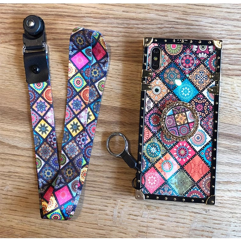 Retro Blu-ray bracket lanyard phone case