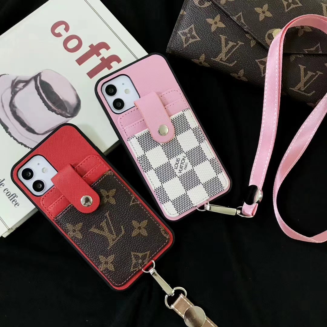 Splicing leather card case phone case