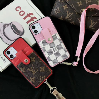 Splicing leather card case phone case