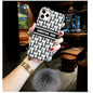 Luxury letter hair ball lanyard phone case