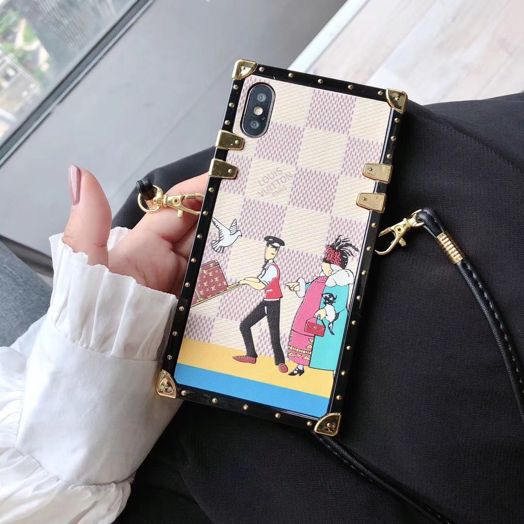 Luxury square lanyard phone case