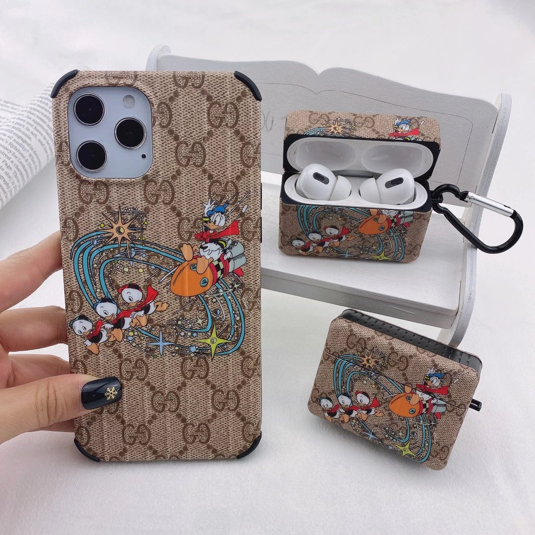 Animated Donald Duck phone case and Airpods case
