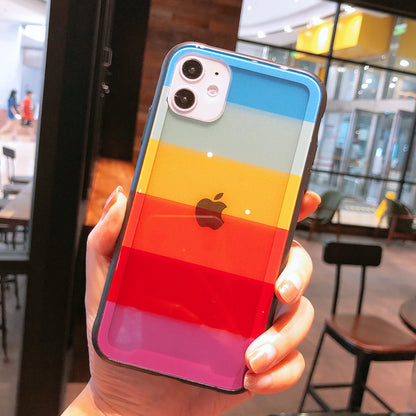 Rainbow glass mobile phone case