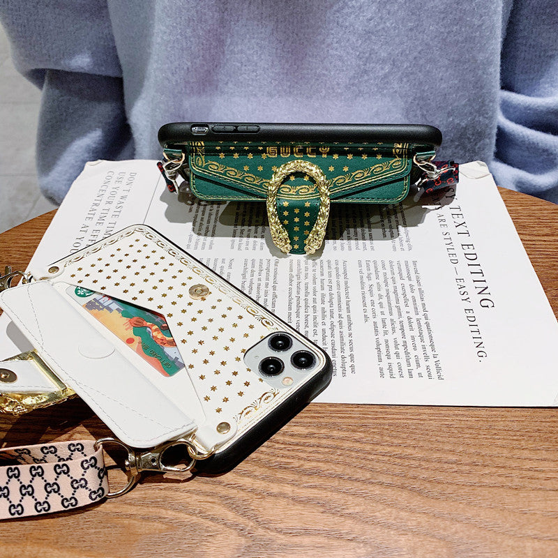 High-end luxury leather wallet phone case