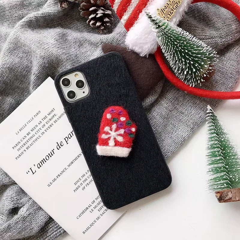 Christmas plush phone case for iphone
