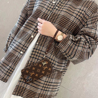 Retro letter lanyard phone case