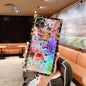 Retro Blu-ray flower  lanyard phone case - LVCASE