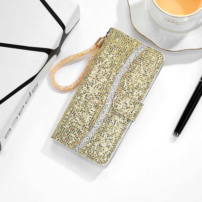 Shiny wallet lanyard phone case