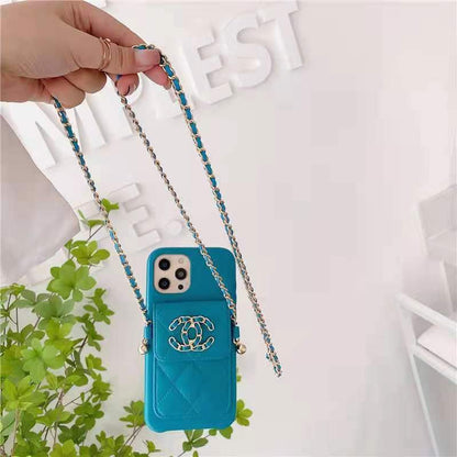 Luxury leather chain phone case  For iphone
