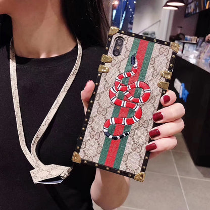 Embroidery lanyard square phone case