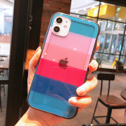 Rainbow glass mobile phone case