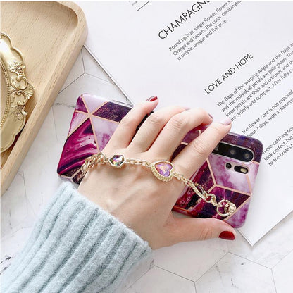 Marble gem chain phone case - LVCASE