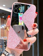 Glitter makeup mirror phone case