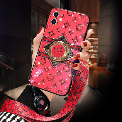 Luxury diamond lanyard phone case