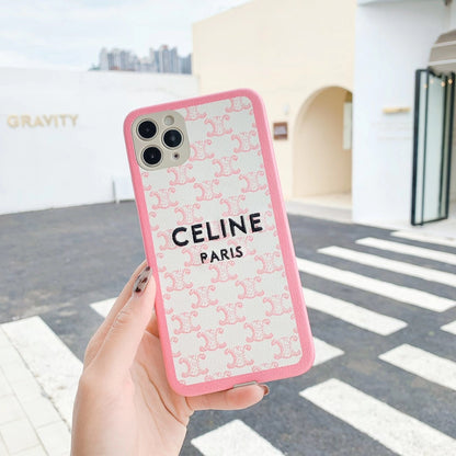 Pink embroidery phone case