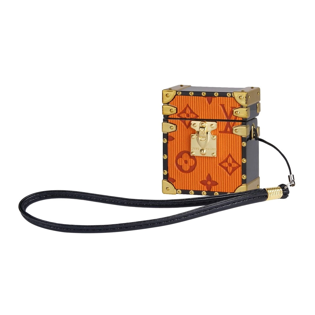 Vintage embossed Lanyard Airpods case