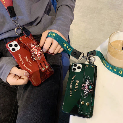 Bee Wristband Lanyard Phone Case