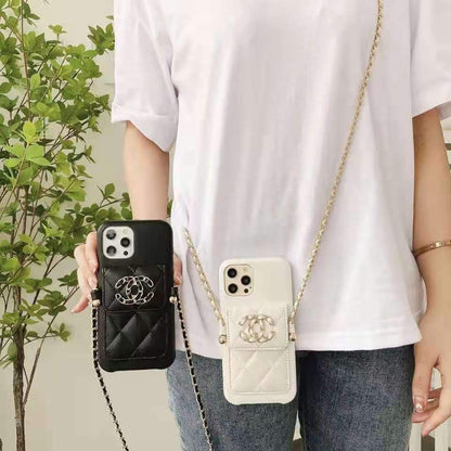 Luxury leather chain phone case  For iphone