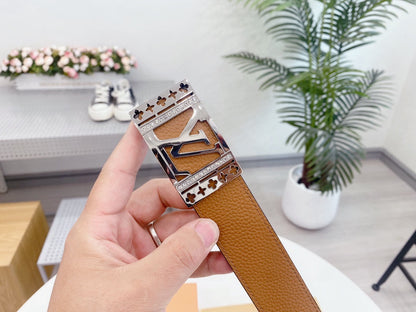 New Luxury VL diamond cowhide belt