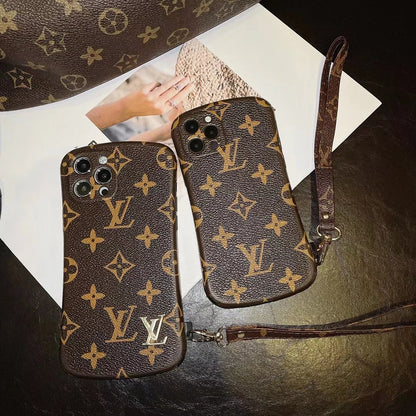 Retro letter lanyard phone case