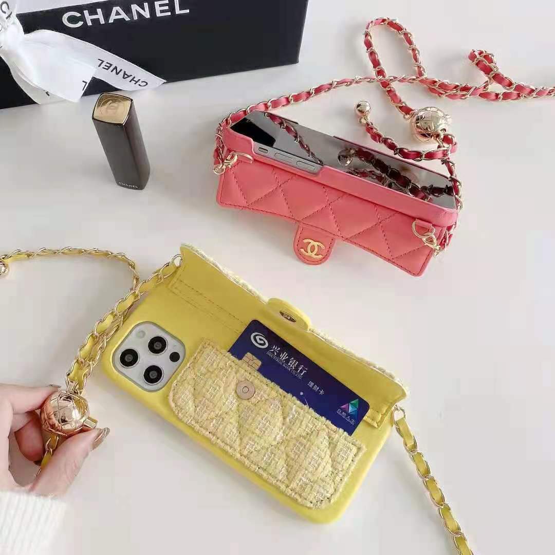 Leather card chain phone case For iphone