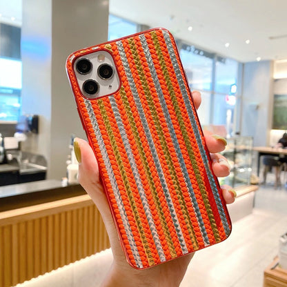 Woven pattern mobile phone case