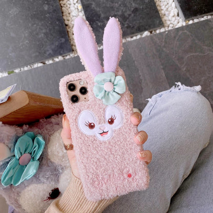 Cute rabbit plush phone case