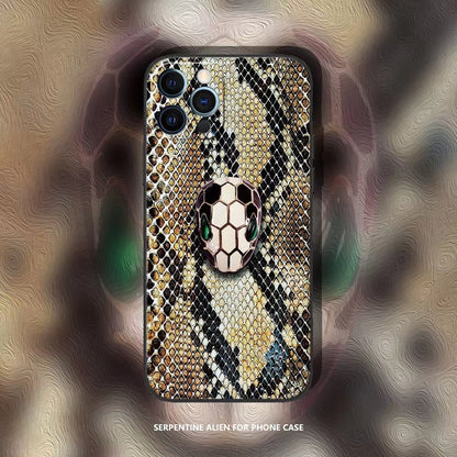 Fashion snake pattern leather phone case