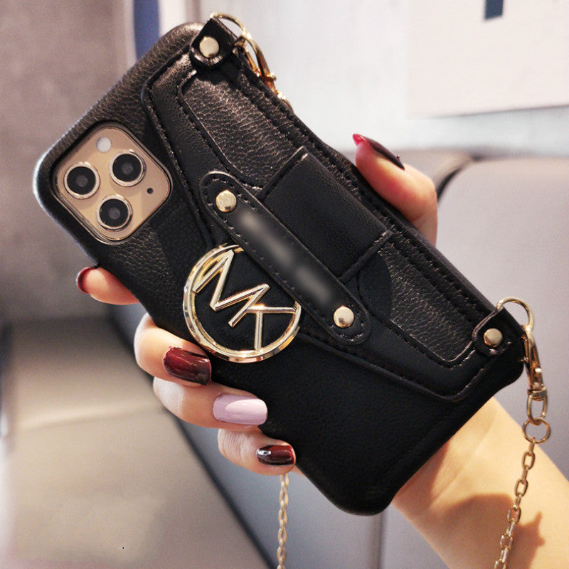 Diagonal chain card case phone case