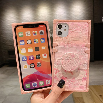 Pink Glitter square phone case