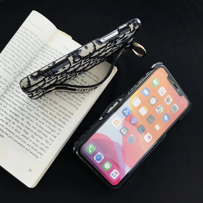 Embroidered retro Wristband phone case