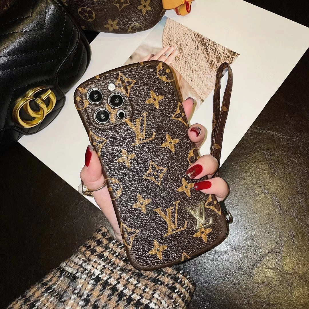 Retro letter lanyard phone case