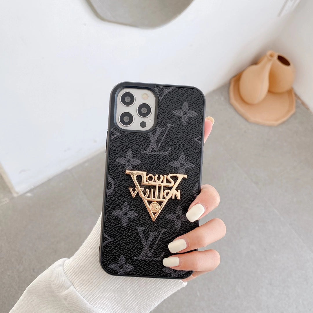 Fashion metal logo phone case